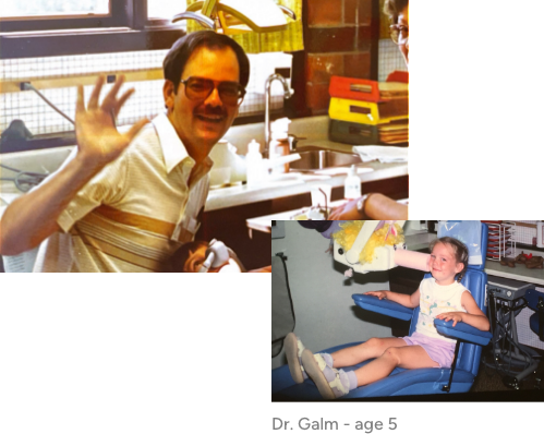 Dr. Gerken in the original office with Dr. Galm at age 5