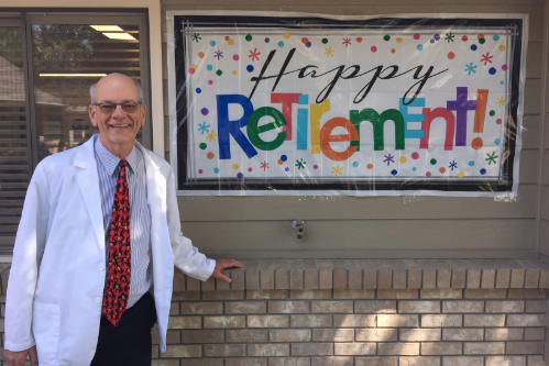 Dr. Gerken at his retirement celebration in 2019