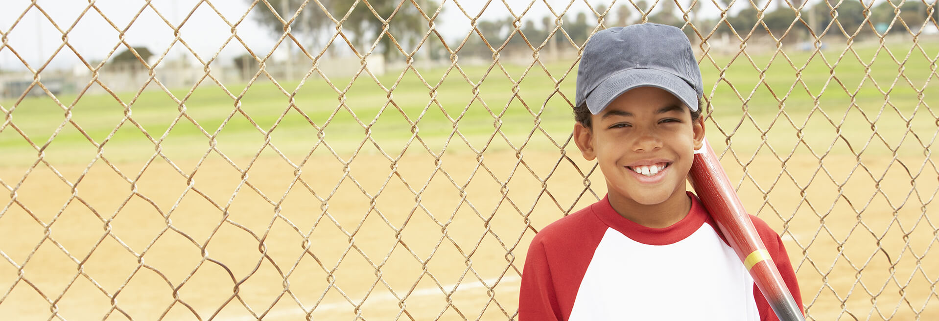 Boy playing baseball